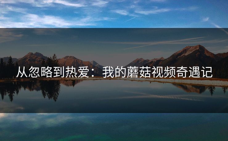 从忽略到热爱：我的蘑菇视频奇遇记