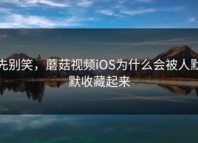 先别笑，蘑菇视频iOS为什么会被人默默收藏起来