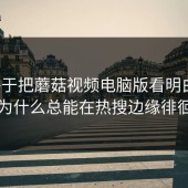 我终于把蘑菇视频电脑版看明白了：为什么总能在热搜边缘徘徊