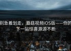 别急着划走，蘑菇视频iOS版——你的下一站惊喜源源不断