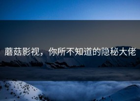 蘑菇影视，你所不知道的隐秘大佬
