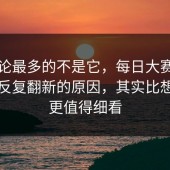 被讨论最多的不是它，每日大赛旧内容被反复翻新的原因，其实比想象中更值得细看