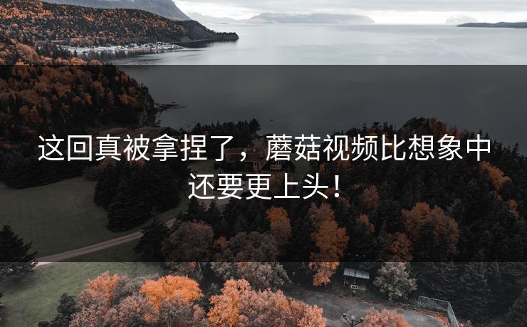 这回真被拿捏了，蘑菇视频比想象中还要更上头！