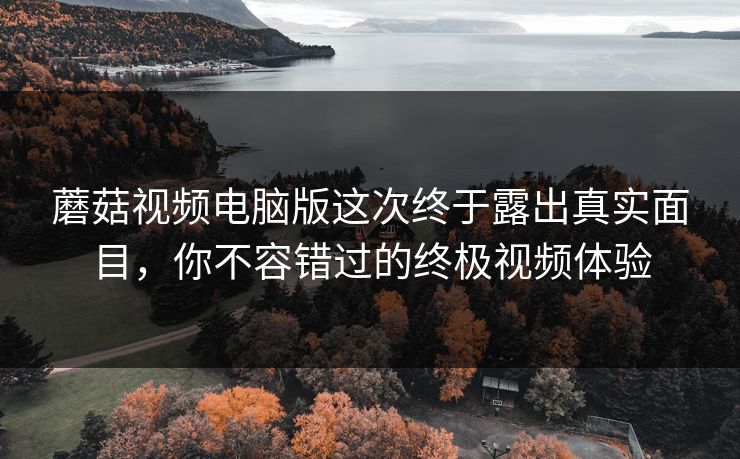蘑菇视频电脑版这次终于露出真实面目，你不容错过的终极视频体验
