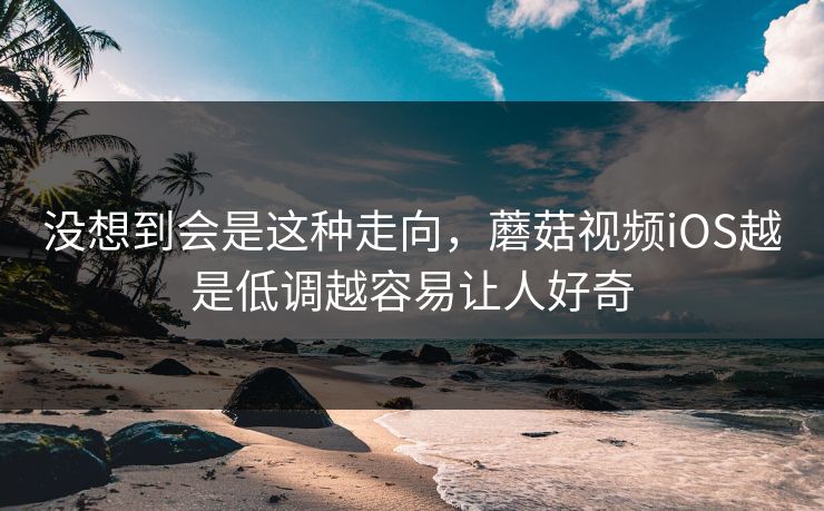 没想到会是这种走向,蘑菇视频iOS越是低调越容易让人好奇 没想到会是这种走向,蘑菇视频iOS越是低调越容易让人好奇